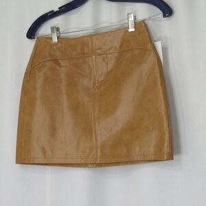 Gap camel Leather Mini Skirt Y2K